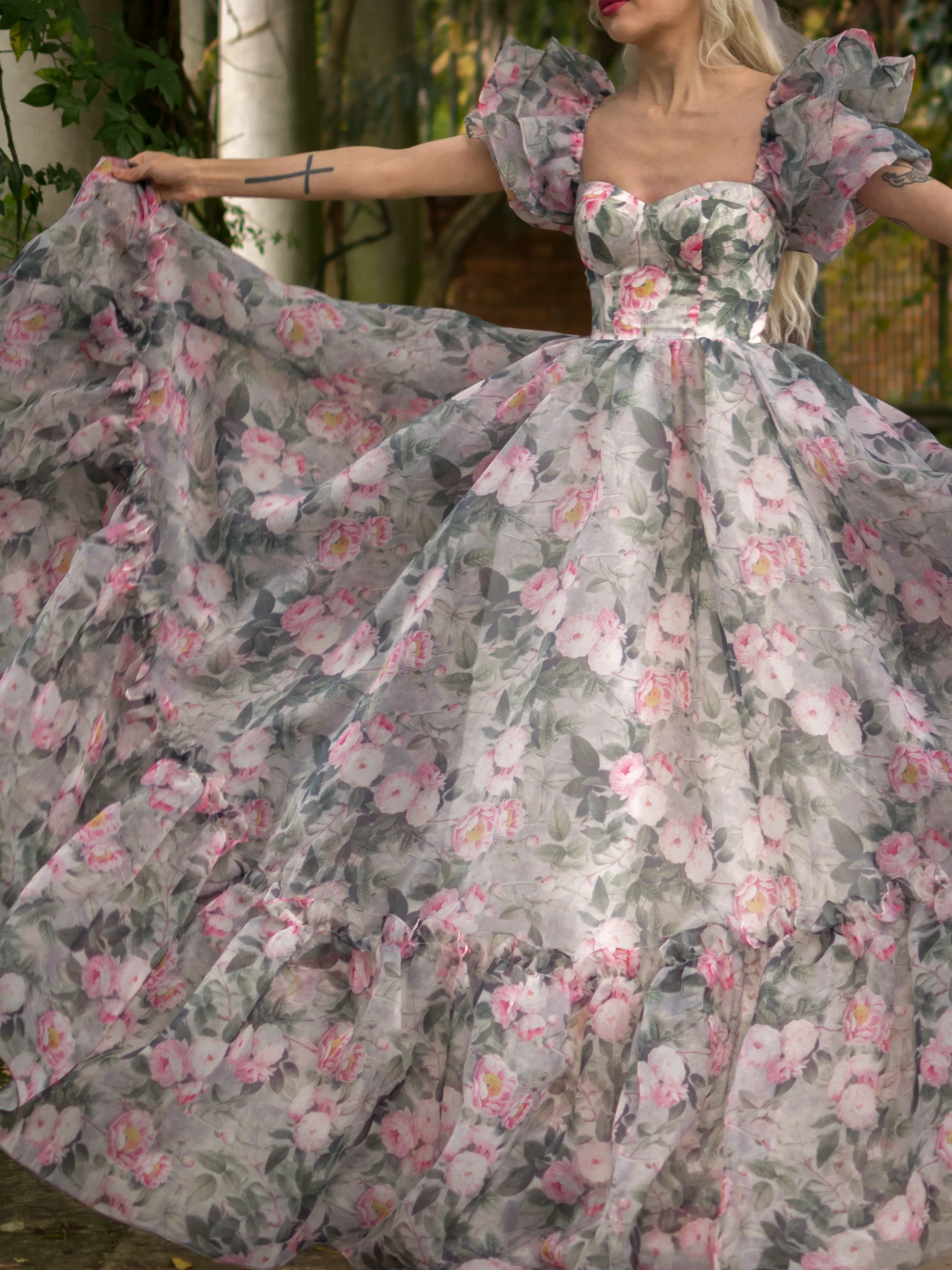 Peony Bouquet Sorority Gown - Image 12