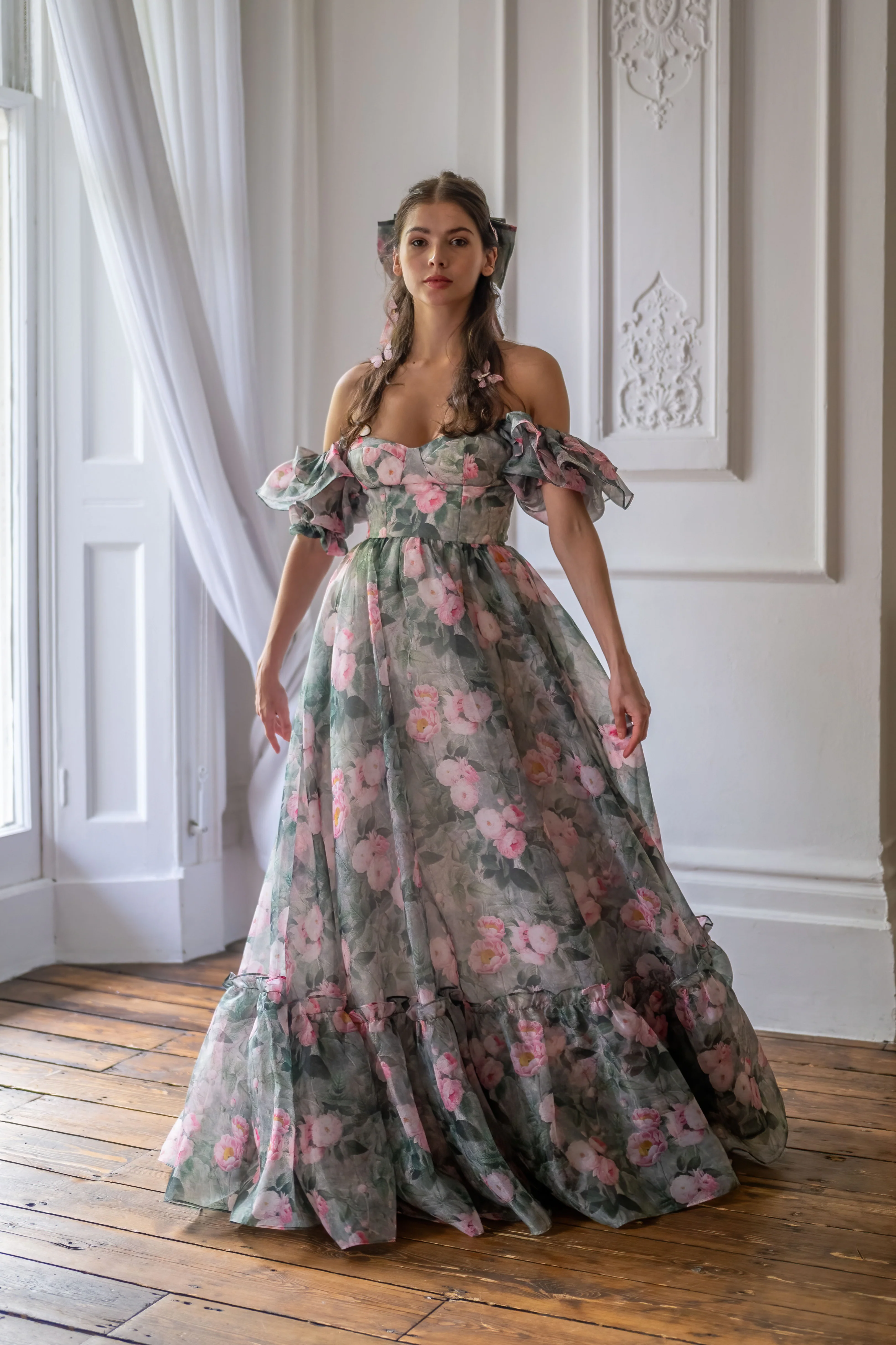 Peony Bouquet Sorority Gown - Image 23