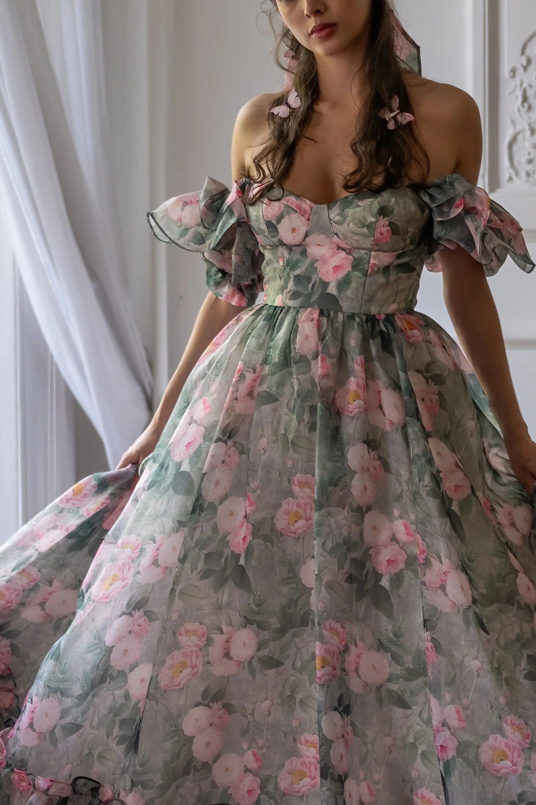 Peony Bouquet Sorority Gown - Image 33