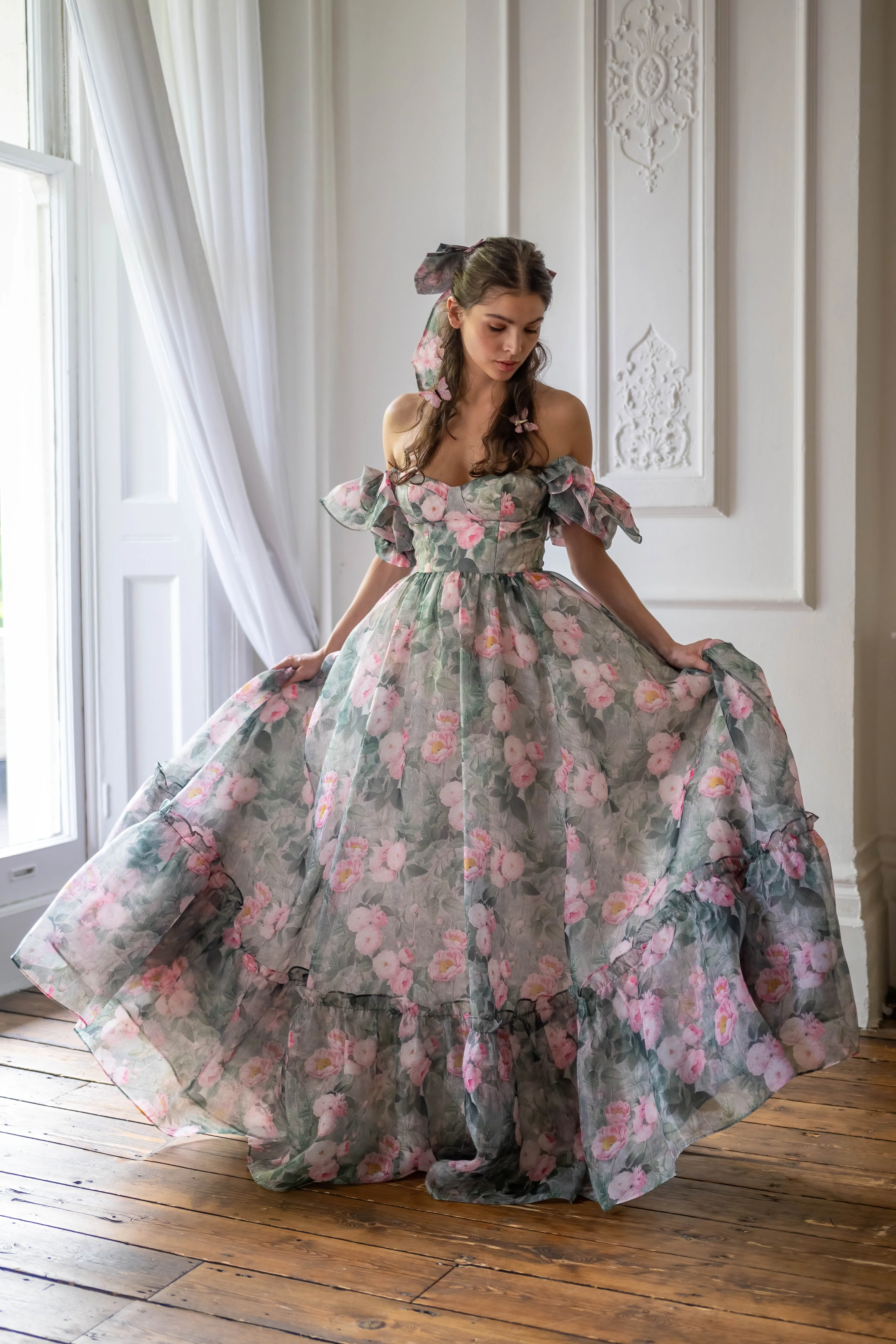 Peony Bouquet Sorority Gown - Image 35