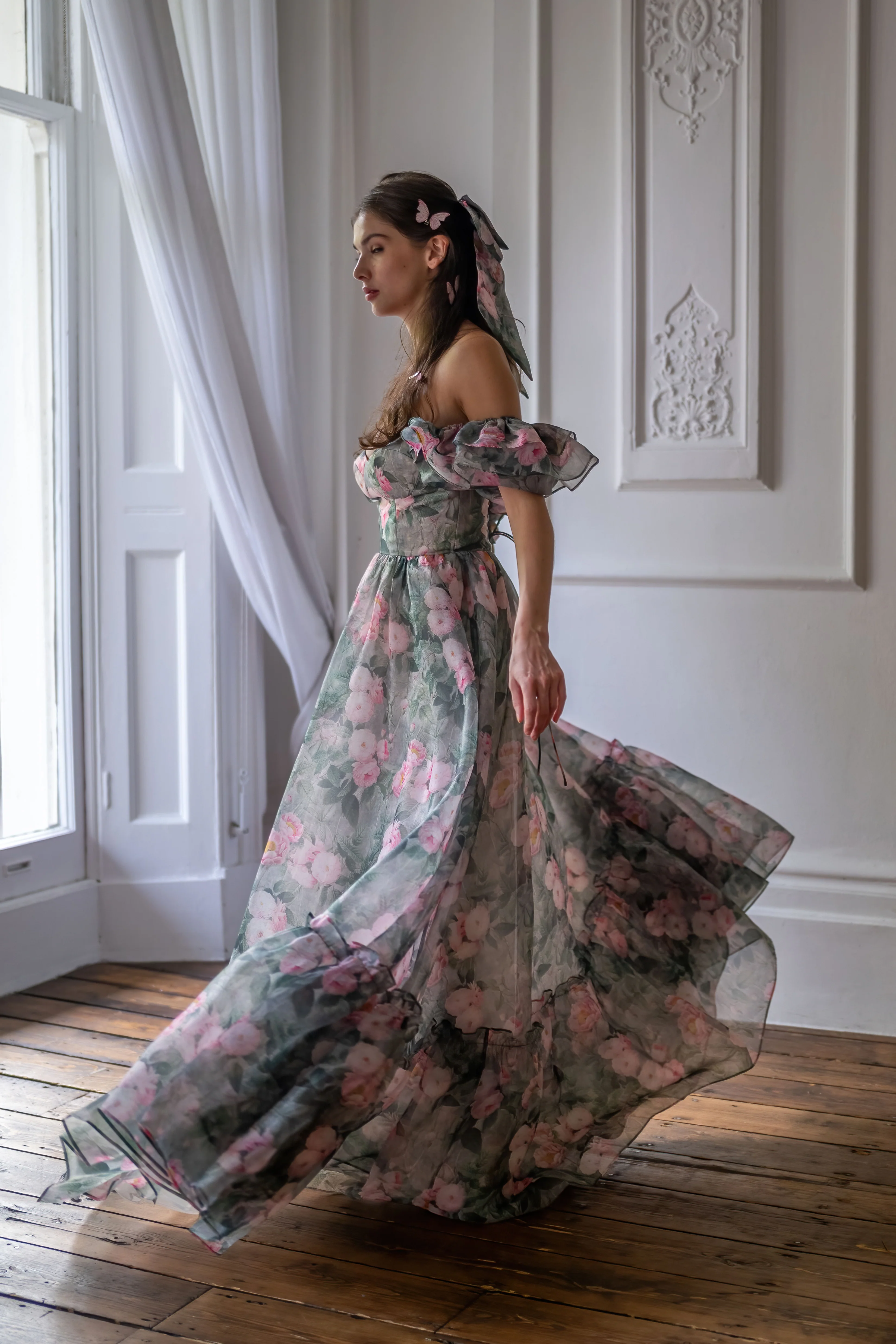 Peony Bouquet Sorority Gown - Image 36