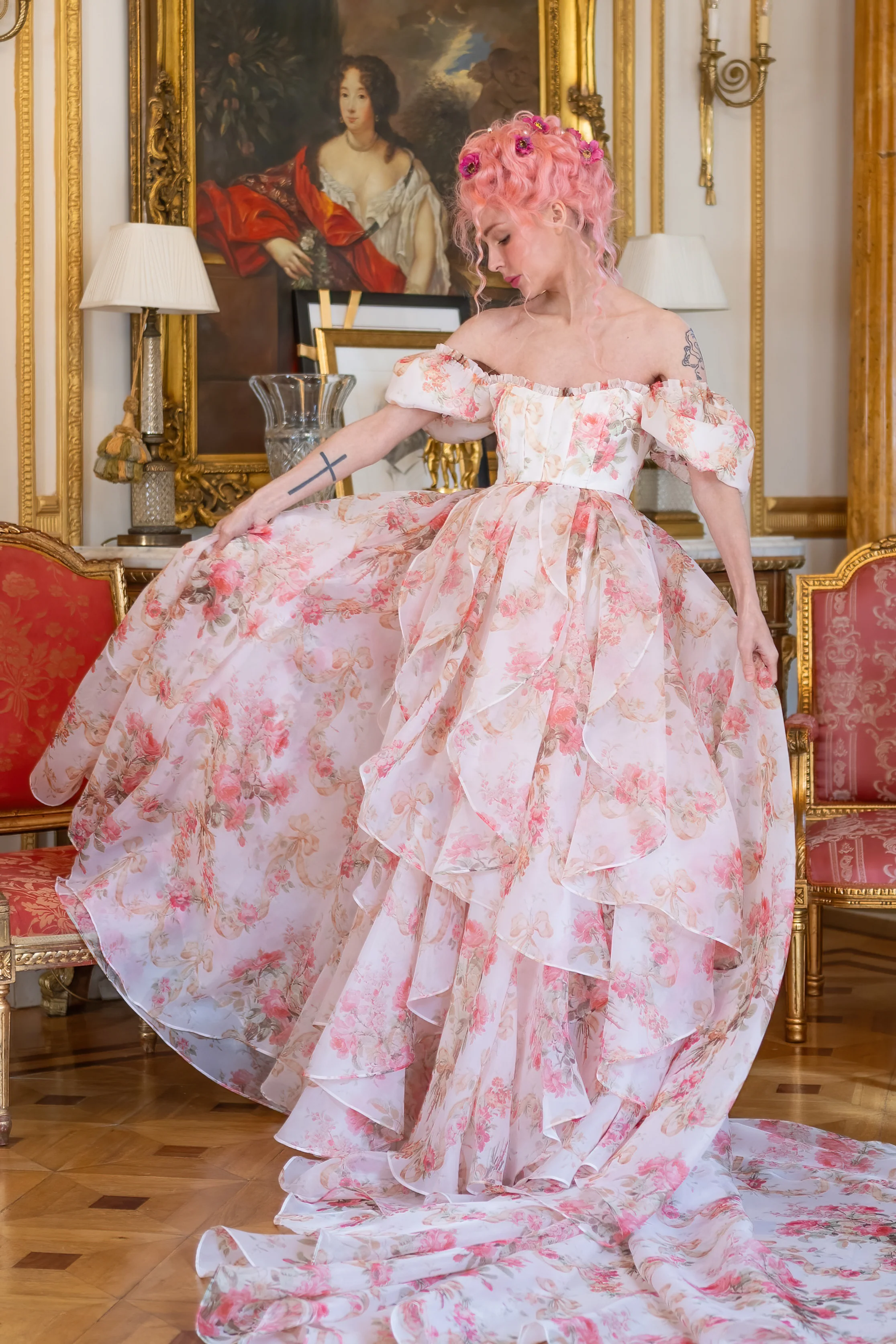 Venetian Rose Renaissance Gown - Image 20